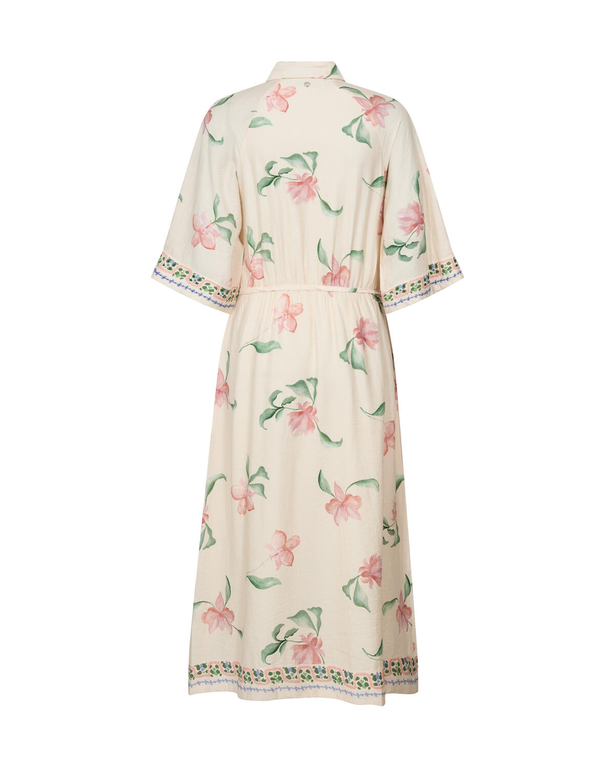 Bunno Big Orchid midi kjole – Ecru